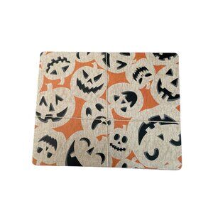 NEW Pottery Barn Jack O'Lantern Corkmat Placemats- Set of 4 Halloween Cork